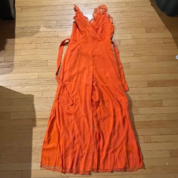 Brand new Hutch Shimmery Orange One-piece Jumpsuit - Picture 9 of 16